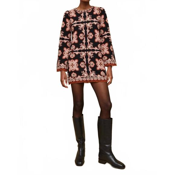 CARA CARA Dresses & Skirts - NEW CARA CARA fritz mini dress in black paisley scarf